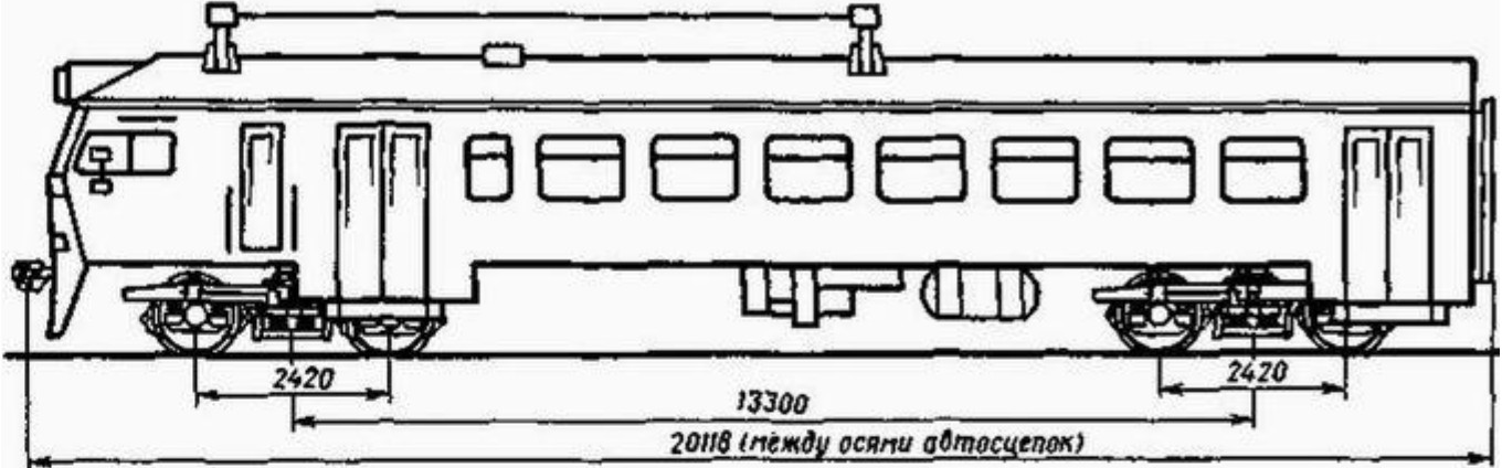 Схема головного вагона электропоезда ЭР2