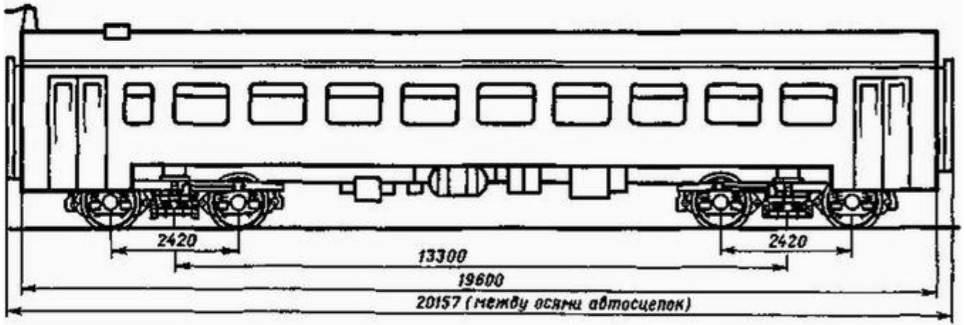 Схема прицепного вагона электропоезда ЭР2