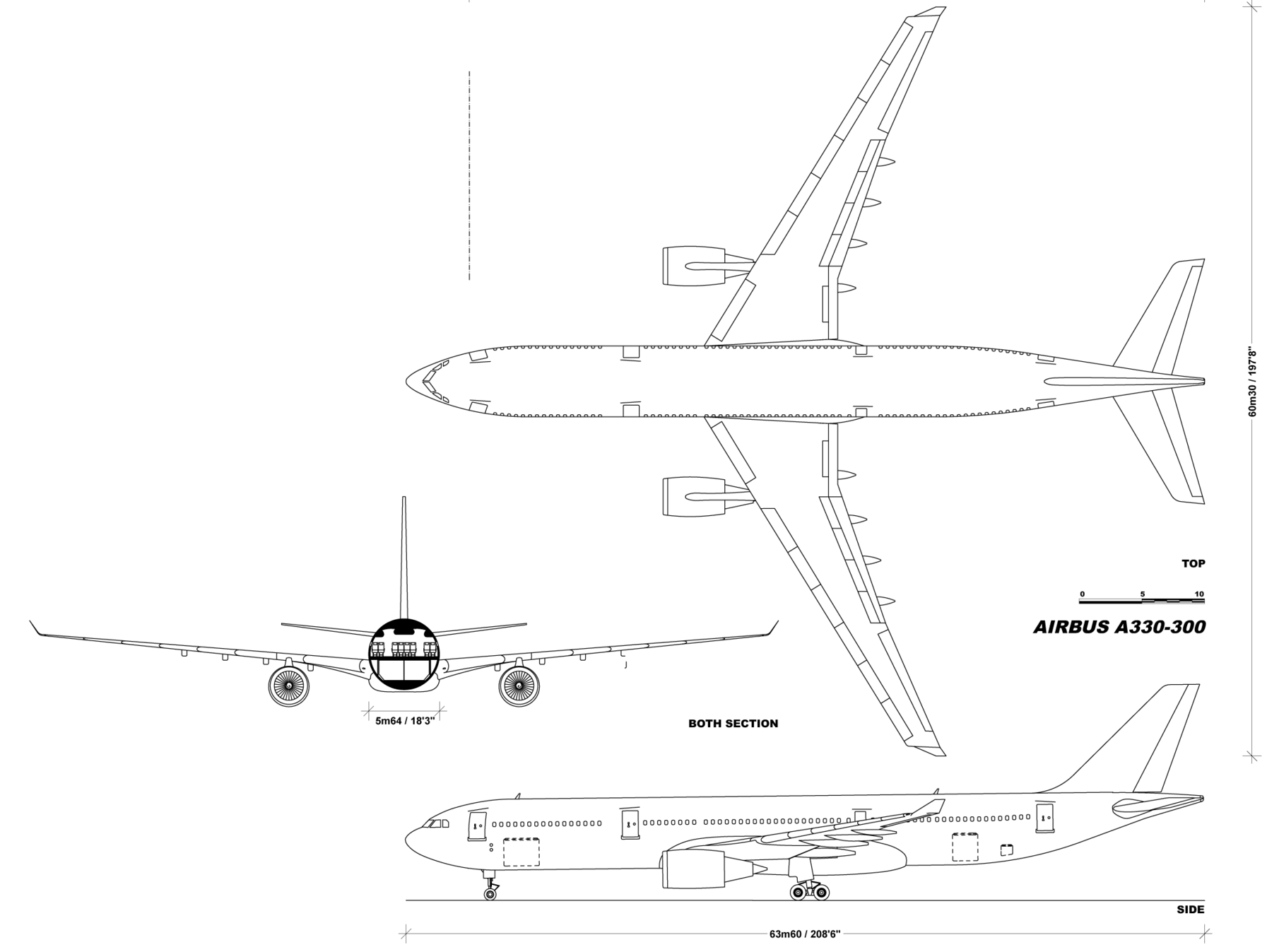 Схема самолета Airbus A330-300