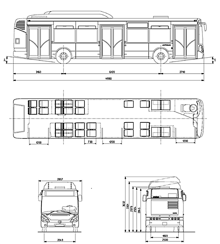Схема автобуса Citelis 12M CNG