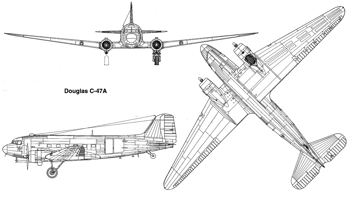 Схема самолета C-47A