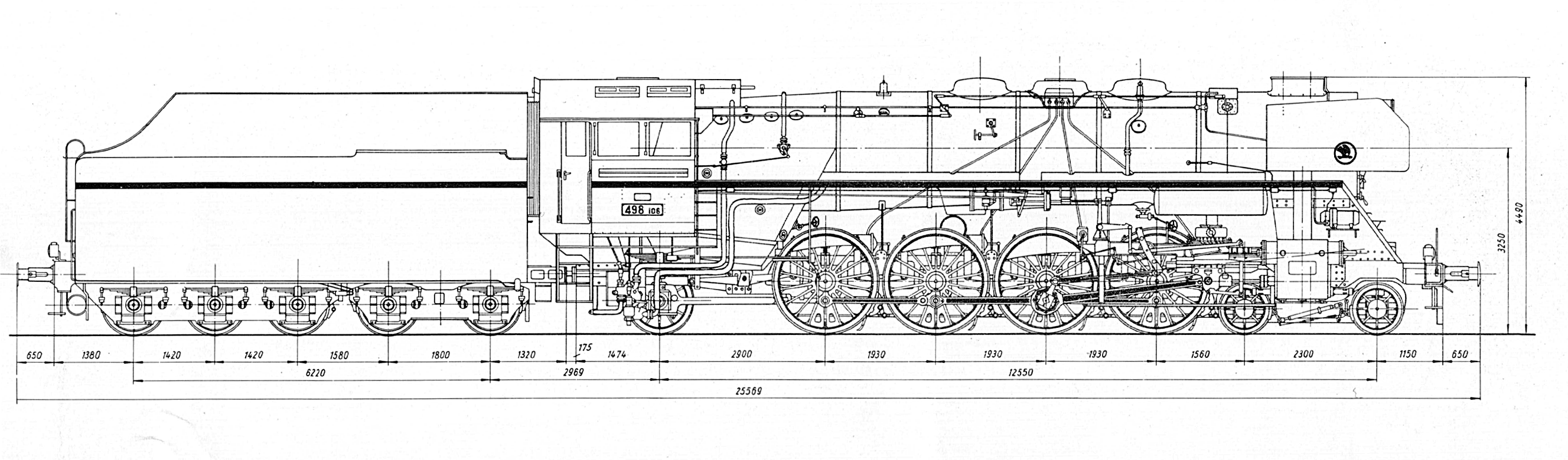 Схема паровоза 498.1