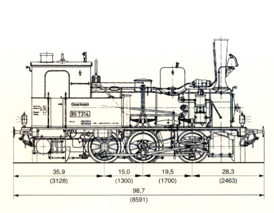 Схема паровоза T 3