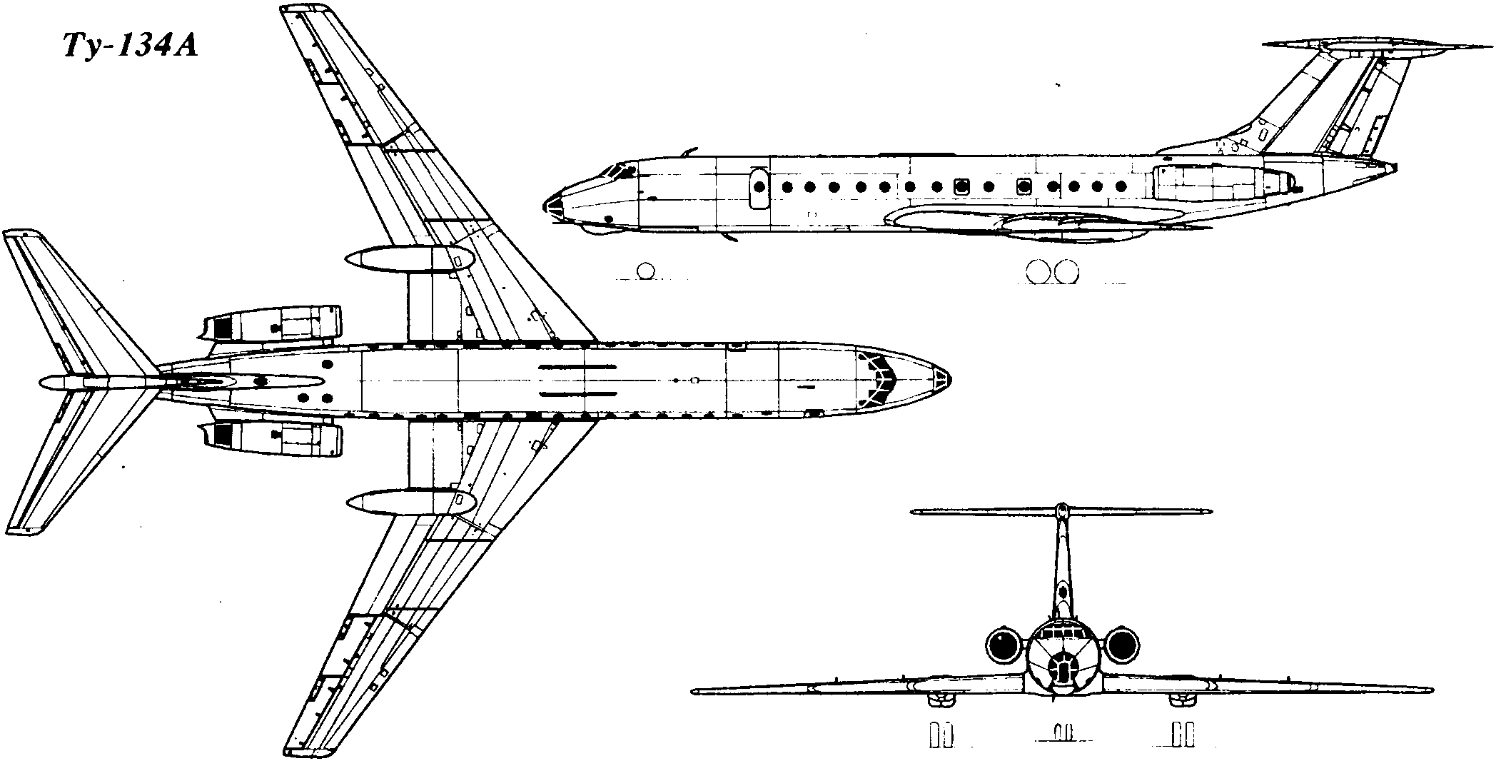 Схема самолета Ту-134А