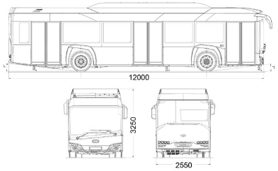Схема автобуса Urbino 12 CNG