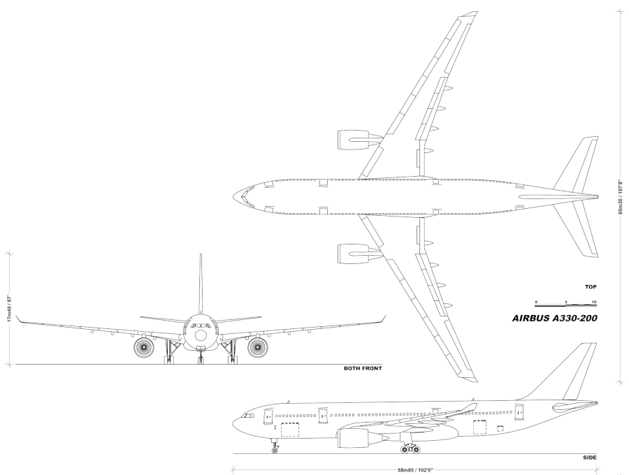 Схема самолета A330-200